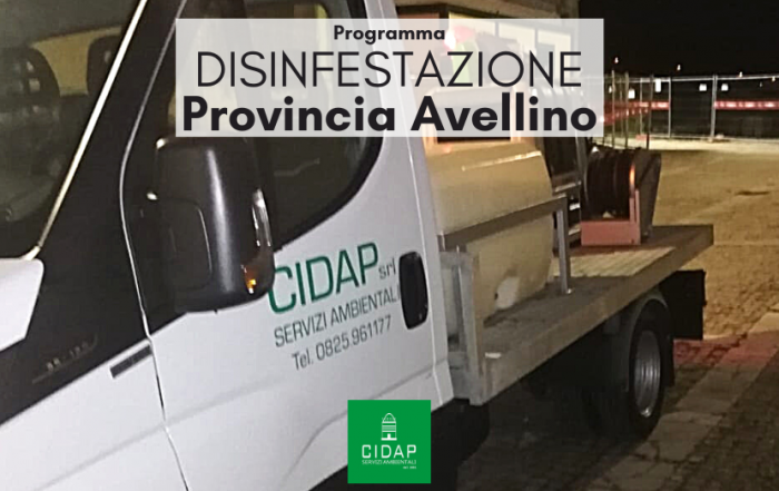 Provincia Avellino, programma di disinfestazione maggio 2022