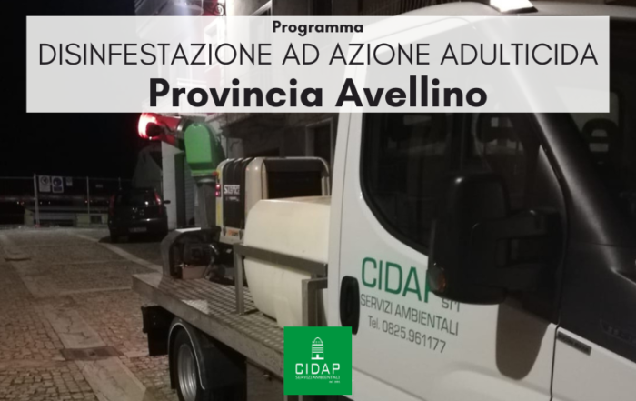 Provincia Avellino, programma di disinfestazione ad azione adulticida maggio/giugno 2023