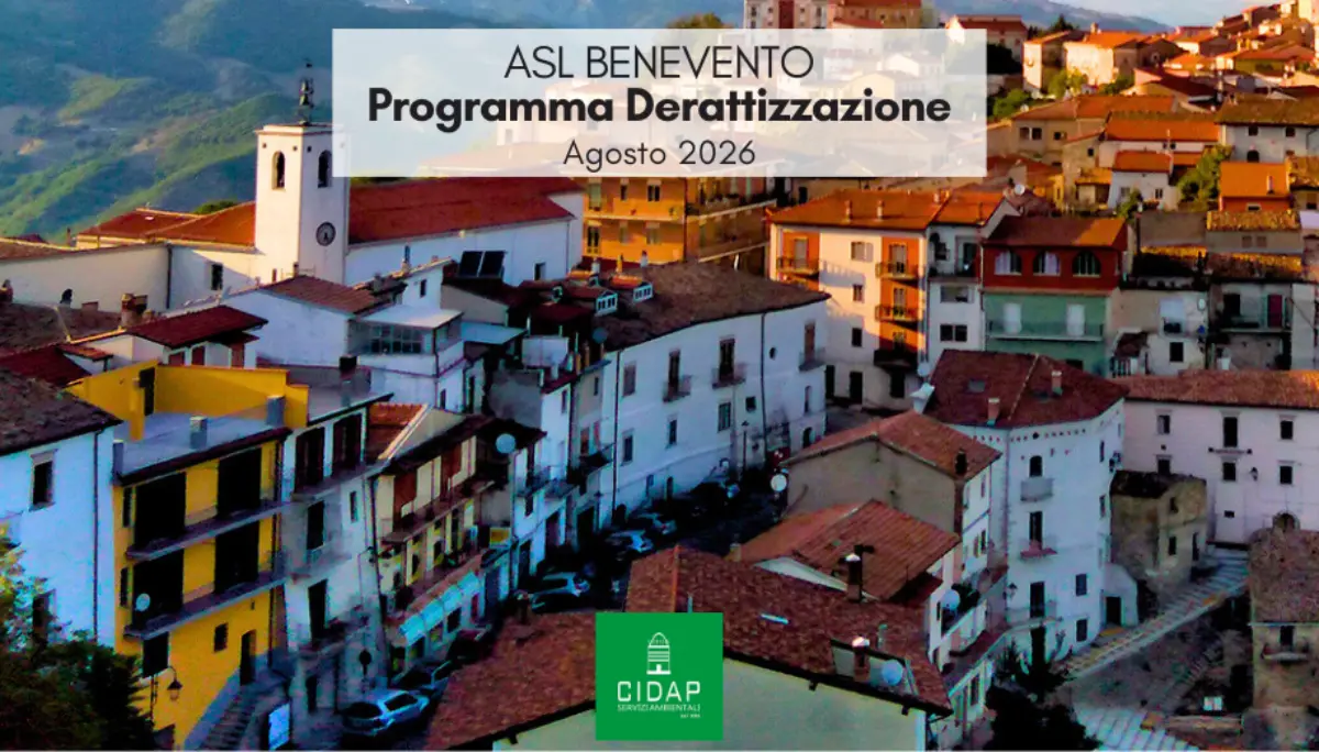 Programma derattizzazione ASL Benevento agosto 2026