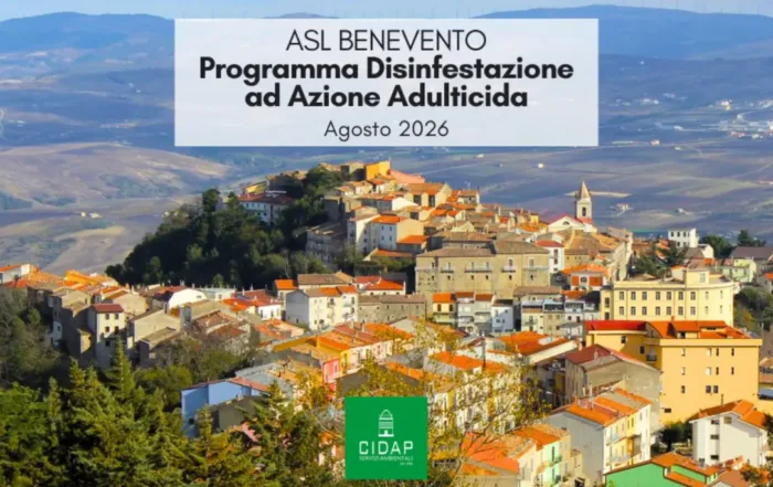 Provincia Benevento, programma di disinfestazione ad azione adulticida agosto 2026