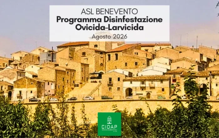 Provincia Benevento, programma di disinfestazione ovidica-larvicida agosto 2026