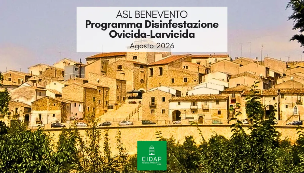 Provincia Benevento, programma di disinfestazione ovidica-larvicida agosto 2026