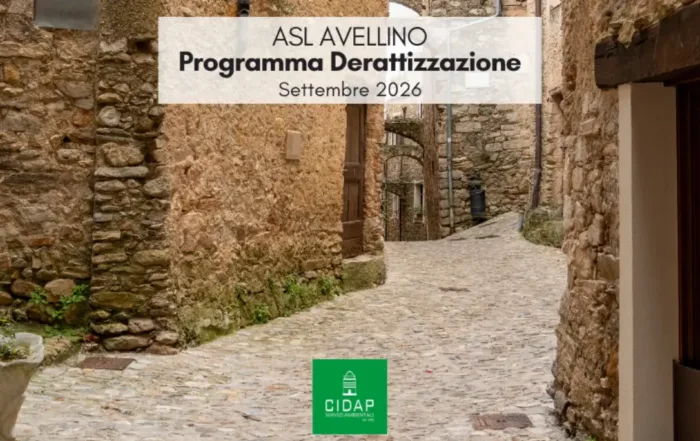 Programma derattizzazione ASL Avellino settembre 2026