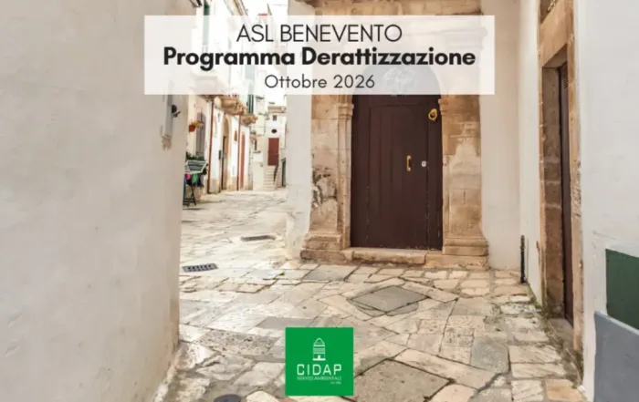 Programma derattizzazione ASL Benevento ottobre 2026